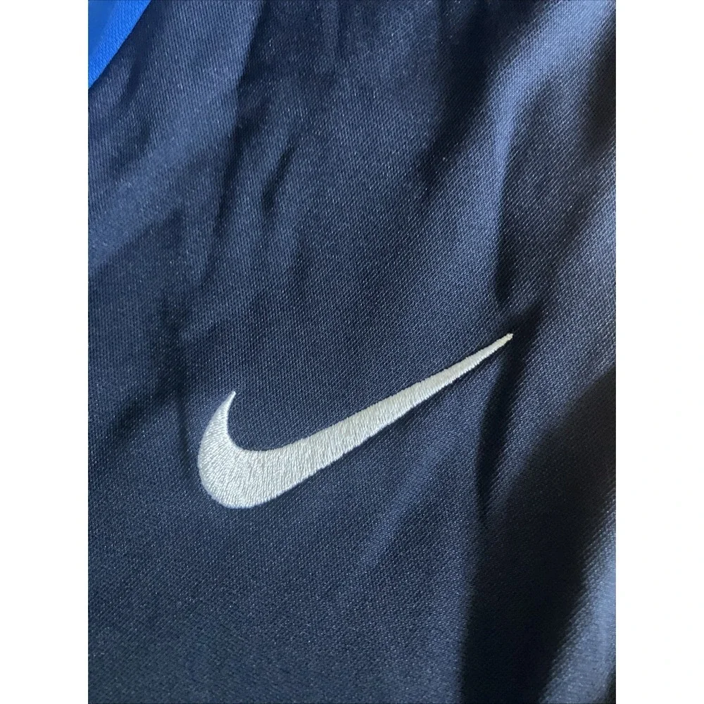 Nike Dri-FIT Blue Pullover Hoodie Mens L Polyester Swoosh Slim Fit